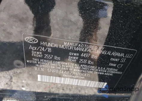 2018 Hyundai Sonata Limited z USA, uszkodzony, nr VIN 5NPE34AF2JH706415